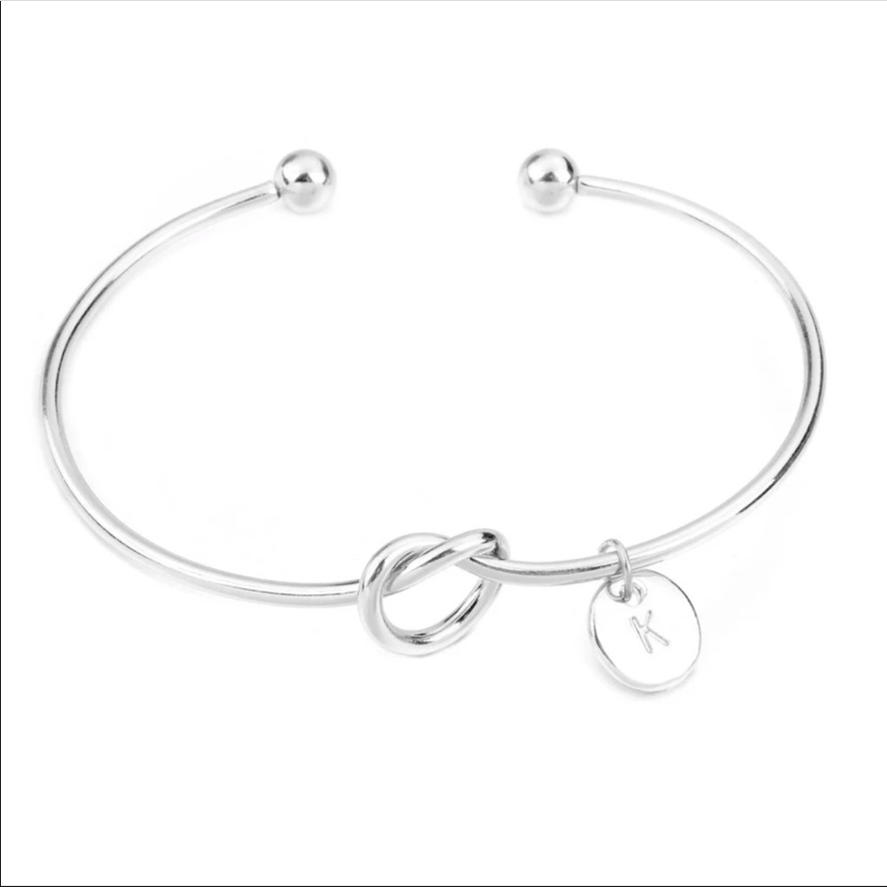 Silver bracelet letter K